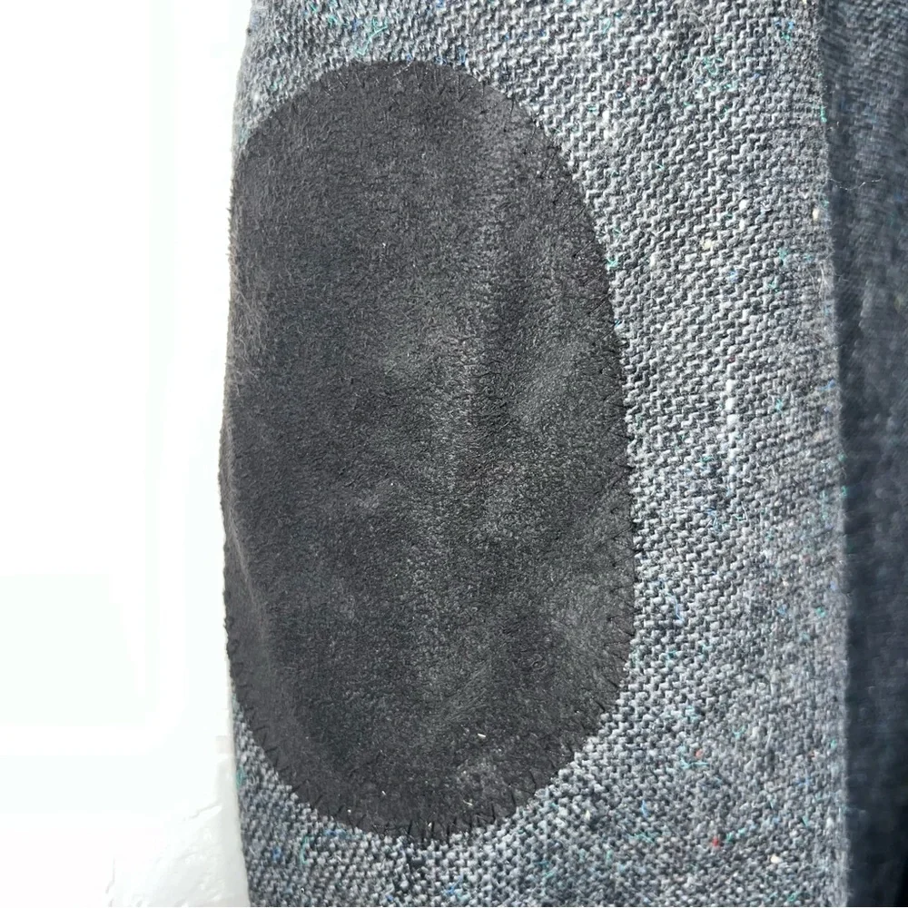 Vintage Pioneer Wear Western Rodeo Tweed Charcoal Men's Blazer Elbow Patches L